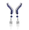 Sapphire Sterling Silver Earrings Classic Sapphire Jewelry Top Quality