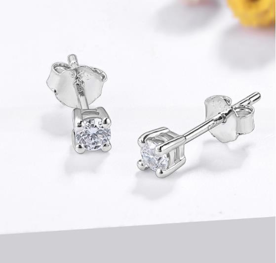 925 Sterling Silver 5A Cubic Zirconia Earrings Women's Jewelry Christmas Gift