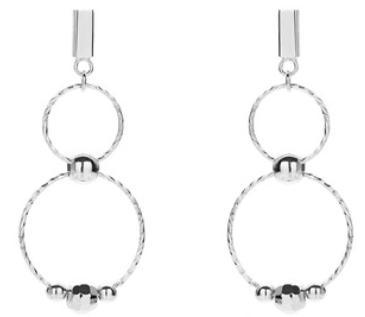 Double RING 925 Sterling Silver Gold Plated Women's Earrings