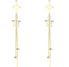 925 Sterling Silver gold-plated tassel Star Earrings