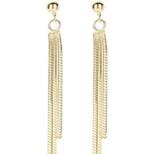 Simple Tassel 925 Sterling Silver Gold Plated Women's Fashion Earrings