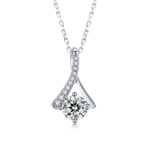 Elegant Moissanite 925 Sterling Silver Wedding Anniversary Pendant