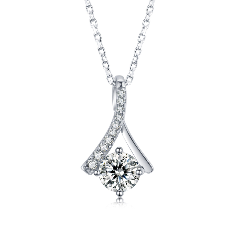 Elegant Moissanite 925 Sterling Silver Wedding Anniversary Pendant