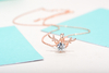 Rose Gold Lovely Deer 925 Sterling Silver Plated 14K Platinum Moissanite Necklace