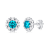 Blue Gem 925 Sterling Silver Plated Elegant Earrings