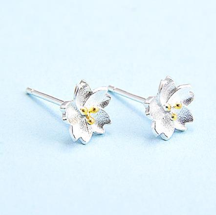 Cherry Blossom 925 Sterling Silver Plated Women's Earrings