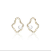 Irregular Wave 925 Sterling Silver Plated Women's Pearl Earrings