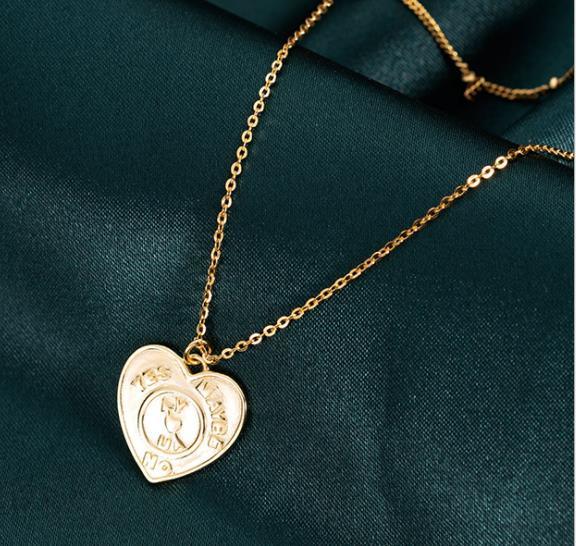 OEM Customized Fashion 925 Silver Jewelry Necklace Heart Shape Coin Hot Sale