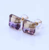 Square Amethyst 925 Sterling Silver Plated Fashion Earrings