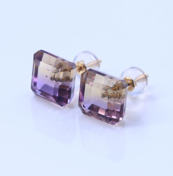 Square Amethyst 925 Sterling Silver Plated Fashion Earrings