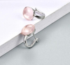 Light Pink Crystal 925 Sterling Silver Plated Fashion Earrings