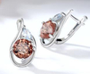 Diapore Birthday Anniversary Gift Made of Sterling Silver Earrings for Women