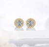 Gorgeous Gold Round Earrings 925 Sterling Silver Plated Gold Earrings