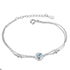 Sterling Silver Korean Silver Fishtail Inlaid Sapphire Temperament Silver Bracelet