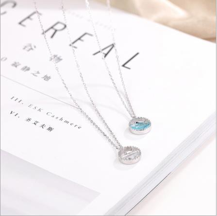 Women's Wave Necklace Korean Fashion Sterling Silver Necklace