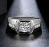 925 Sterling Silver Men College Graduation Ring 6-5mm D Color Moissanite Fine Jewelry