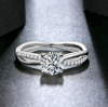 Wholesale D Color 6-5mm 1CT Moissanite Ring for Women Gift Birthday Present