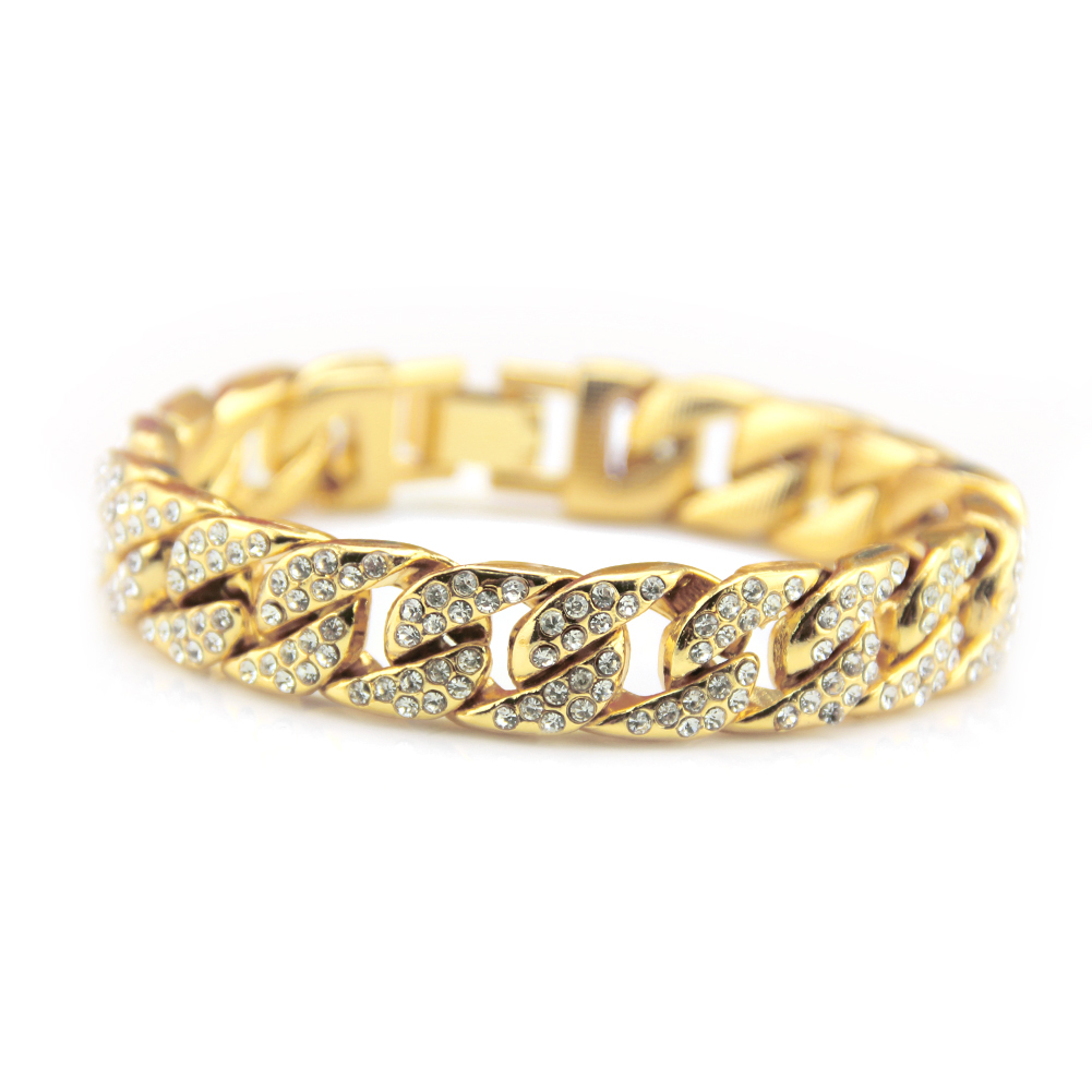 Hip Hop Gold-plated Zircon Cuban Bracelet