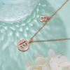 Alphabetic series B Lovely Rose Gold Necklace