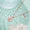 Alphabetic series J Lovely Rose Gold Necklace