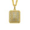 Gold and Silver Diamond square badge Pendant