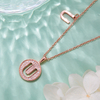 Alphabetic series U Lovely Rose Gold Necklace