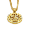 Hip Hop Gold Dollar Pendant Necklace