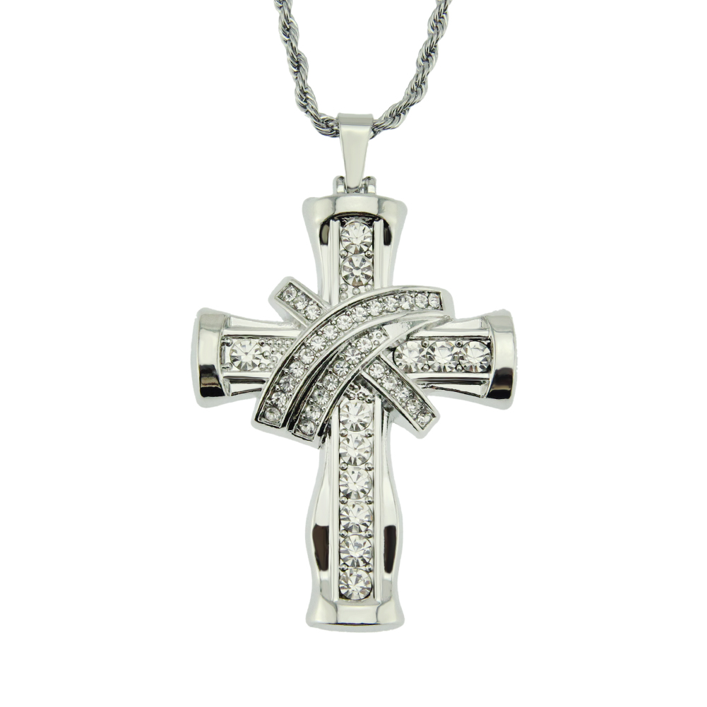 Hip Hop Stereoscopic Cross Pendant Necklace