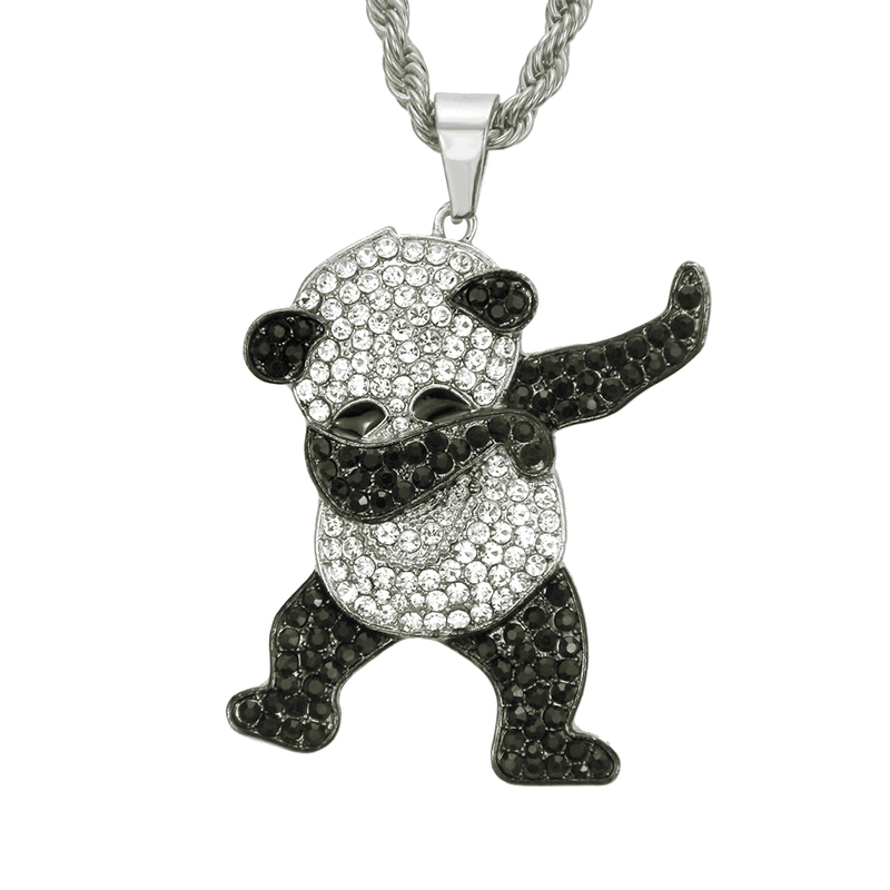 Hip Hop Cute Rock Panda Necklace Pendant