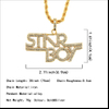 Star Crystal Pendant Letter Boy Hip Hop Necklace