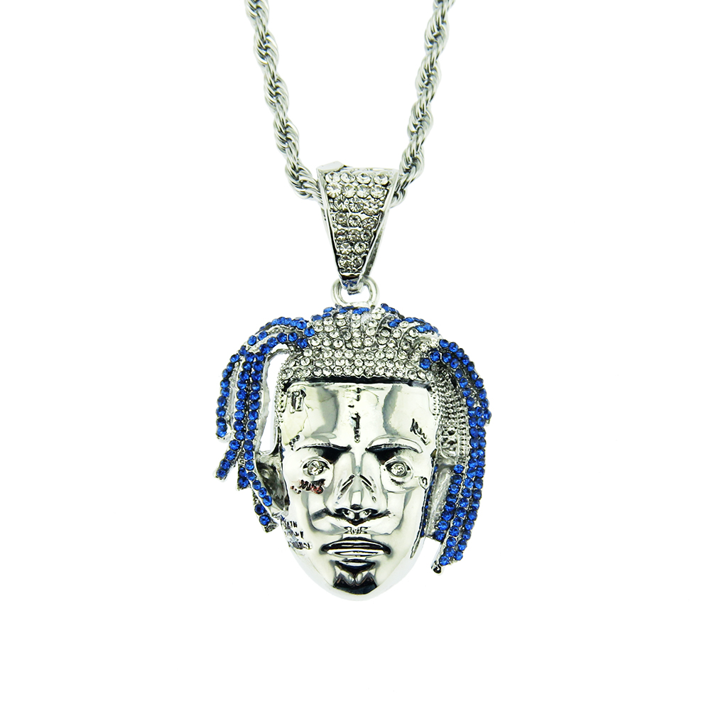 Hip Hop Singer Avatar Necklace Crystal pendant Pendant