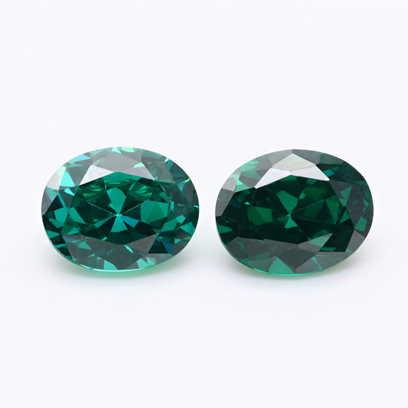 VVS Green 5A Oval 3EX Cubic Zirconia