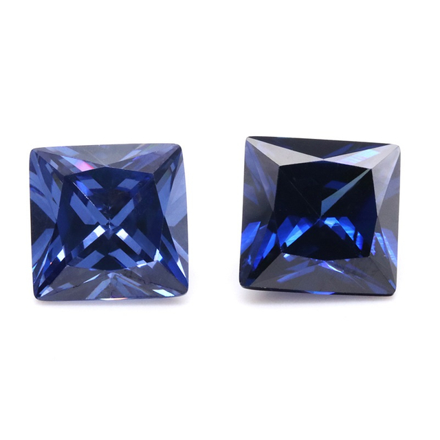 Factory Wholesale 3EX Dark Blue VVS Princess Cubic Zirconia