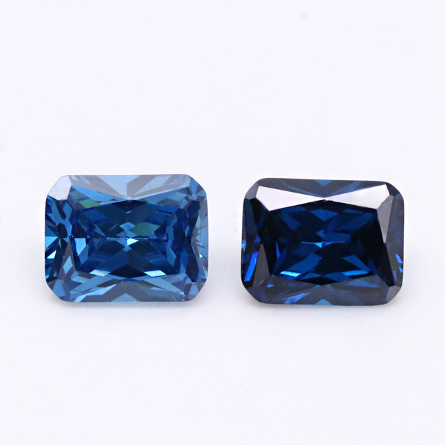 Elegant 3A dark blue high quality rectangular cubic zirconia