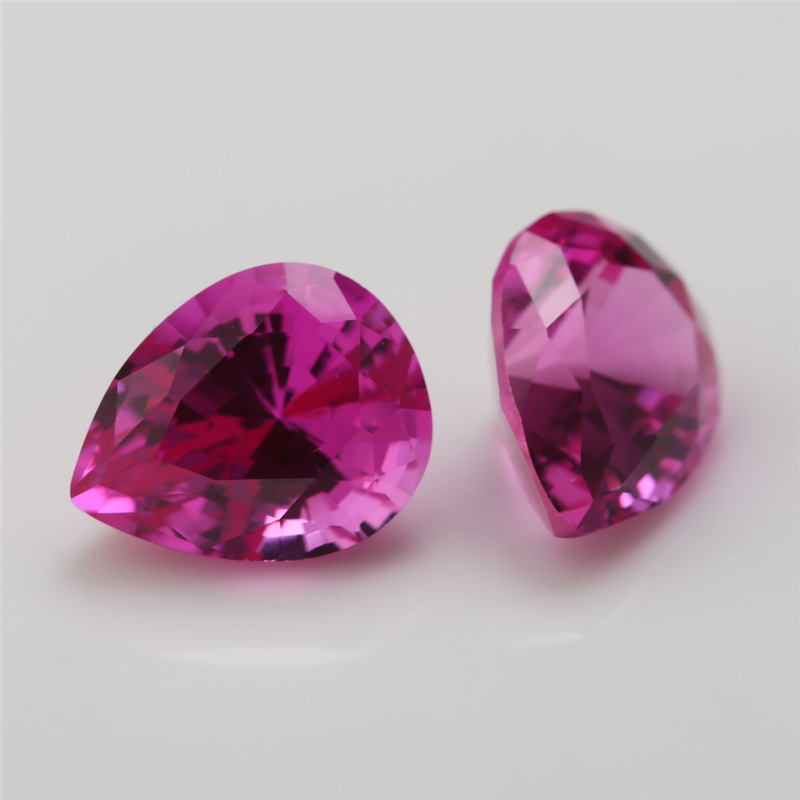 3# Synthetic Red Corundum Gem Wholesale Pear Shaped Ruby