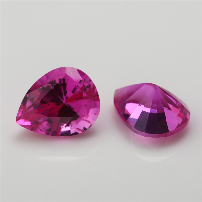 3# Synthetic Red Corundum Gem Wholesale Pear Shaped Ruby