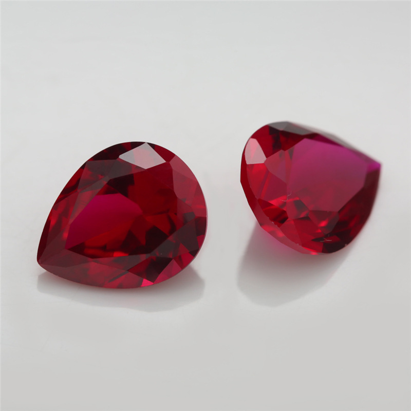 8# Pear Red Corundum Ratnapura Gem Wholesale Ring Face Main Stone