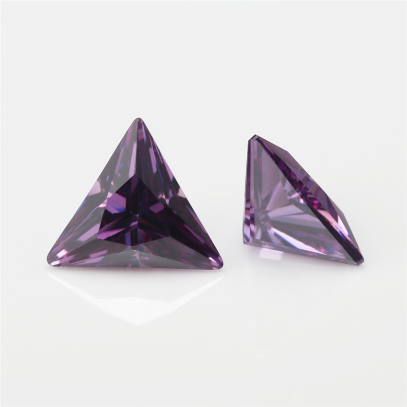 5A Purple Manufacture Wholesale Triangle Cubic Zirconia for Jewelry