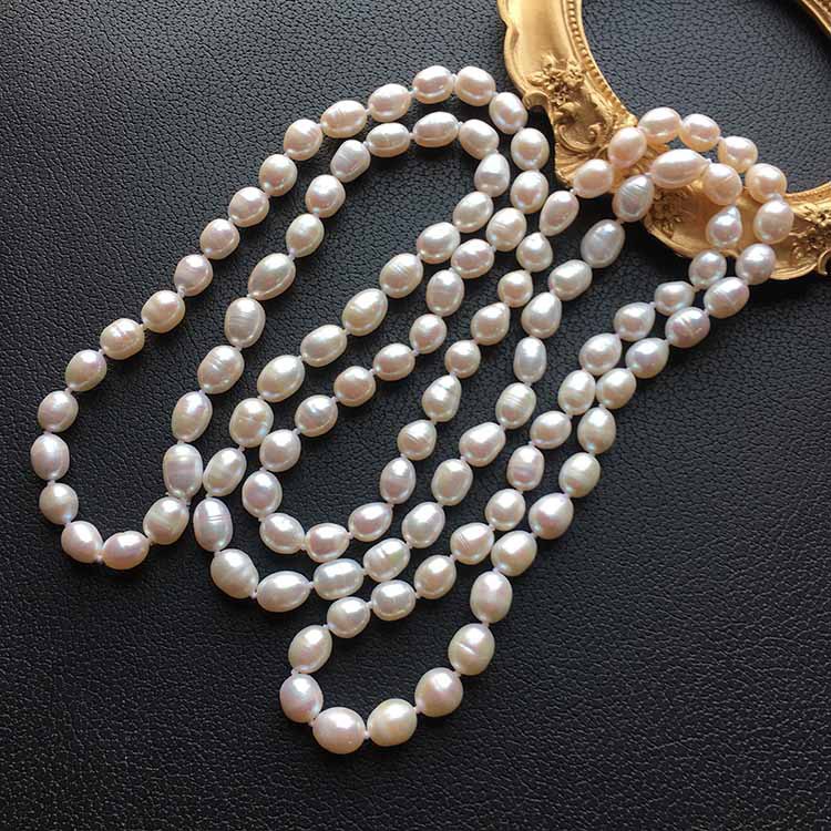 Fashion Long Freshwater Pearl Necklace, Pearl Sweater Chain, Good in Autumn And Winter