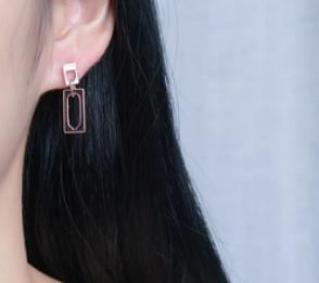 Simple Geometry 925 Sterling Silver Plated Fashion Earrings