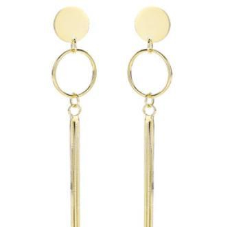 Lady Earrings 925 Sterling Silver Gold Plated Elegant Earrings