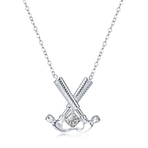 Unique Design of 925 Sterling Silver Plated 14K Platinum Necklace