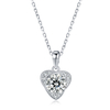 Holiday Gift Moissaniteclover 925 Sterling Silver Plated 14K Platinum Necklace