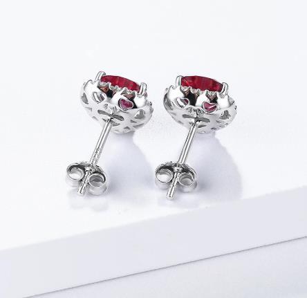 Noble And Elegant Ruby 925 Sterling Silver Plated Fashion Earrings