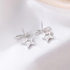 Bow Star 925 Sterling Silver Plated Women's Cute Earrings