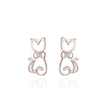 Elegant Kitten 925 Sterling Silver Plated Women's Earrings