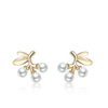 Flower And Fruit Series 925 Sterling Silver Plated Women's Pearl Earrings