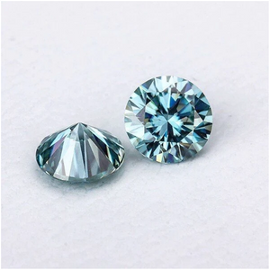 7.0-8.0mm High Quality DEF Round Brilliant Cut Blue Moissanite for Jewellery Making