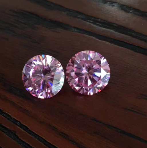 4.0-5.0mm Pink High Quality DEF Round Brilliant Cut Moissanite for Jewellery Making