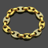 Fashion Gold Plated Cuban Chain Bracelet Shiny Crystal Rhinestone